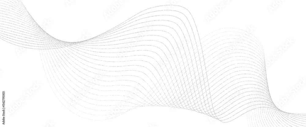Poster vector technology abstract lines on white background with flowing particles future technology concep