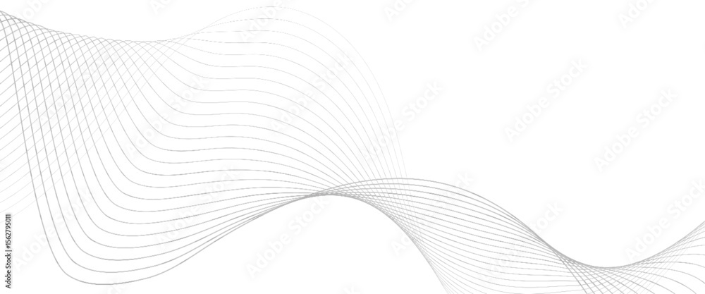 Poster vector technology abstract lines on white background with flowing particles future technology concep