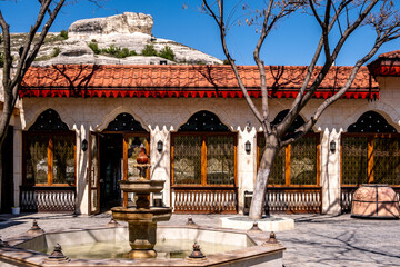 Fountain in the courtyard of a cafe in Bakhchisarai, Russia.