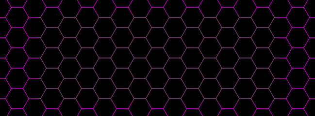 Abstract Black And Purple Hexagon Pattern With Geometric Design
