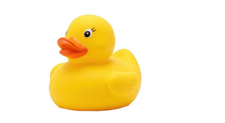 Classic Yellow Rubber Duck Isolated on Transparent PNG Background, rubber duck, yellow duck, bath toy, children's toy, water, tub