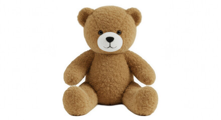 Cute Brown Teddy Bear Isolated on Transparent PNG Background, teddy bear, stuffed animal, plush toy, child, gift, present, bear, brown
