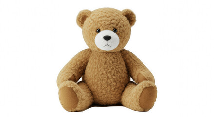 Cute Brown Teddy Bear Isolated on Transparent PNG Background, teddy bear, stuffed animal, plush toy, child, gift, present, bear, brown