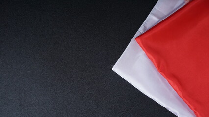 Red and white Indonesia flag color isolated on black background