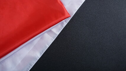 Red and white Indonesia flag color isolated on black background