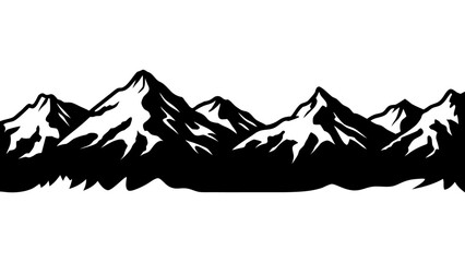 mountains silhouettes on tranparent background