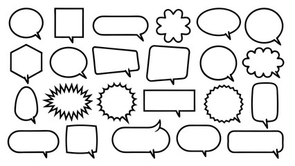 Fototapeta premium Set of Hand Drawn Speech Bubbles on tranparent background