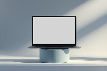 Blank billboard on the wall with a modern, flat-screen display of an electronic computer monitor
