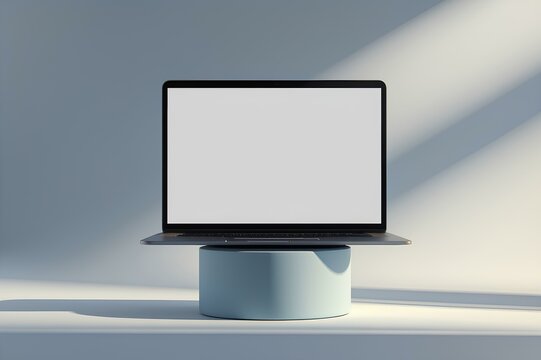 Blank billboard on the wall with a modern, flat-screen display of an electronic computer monitor