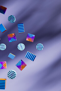  Chaotic Mix of Abstract Colorful Wave Blocks