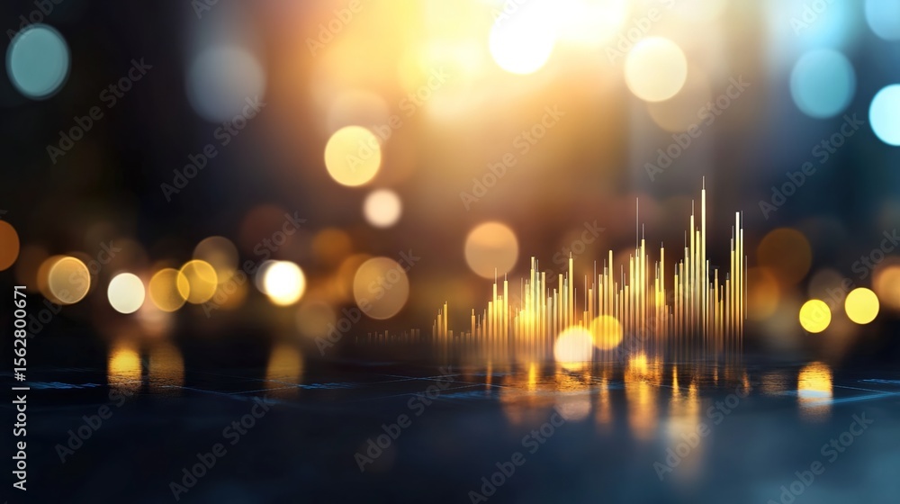Poster abstract colorful music equalizer in a soft light background