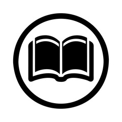 Open book in circle icon