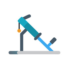  Hyperextension Machine for Core Training Efficiency. Design of Fitness and Gym Icons.