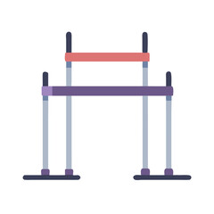  Durable Portable Bars for Gymnastics Training Efficiency. Design of Fitness and Gym Icons.