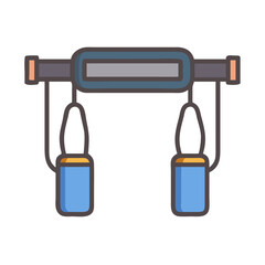  Adjustable Resistance Training Belt for Versatile Workouts. Design of Fitness and Gym Icons.