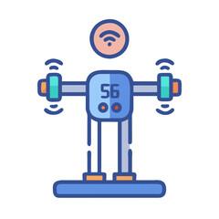  Comprehensive Weighted Full Body Strength Trainer. Design of Fitness and Gym Icons.