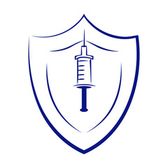 Shield with syringe icon