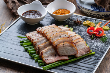 Black pepper smoked duck breast slices