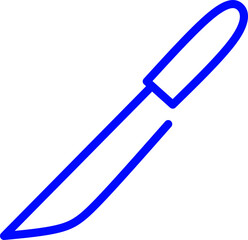 blue line icon scalpel inside circle. Blue line icon with medical and healthcare inside circle
