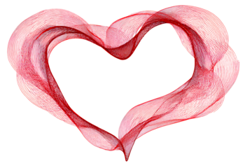 Red heart-shaped line vector graphic with a transparent background