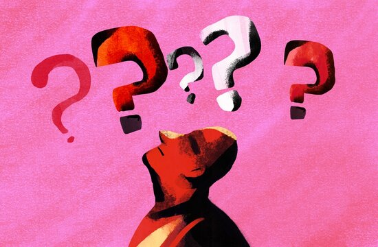 man and question marks