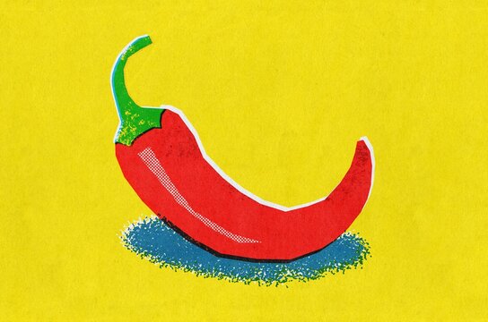 Red Hot Chili Pepper.  Food illustration