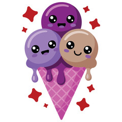 Obraz premium Funny dessert mascot vector isolated white