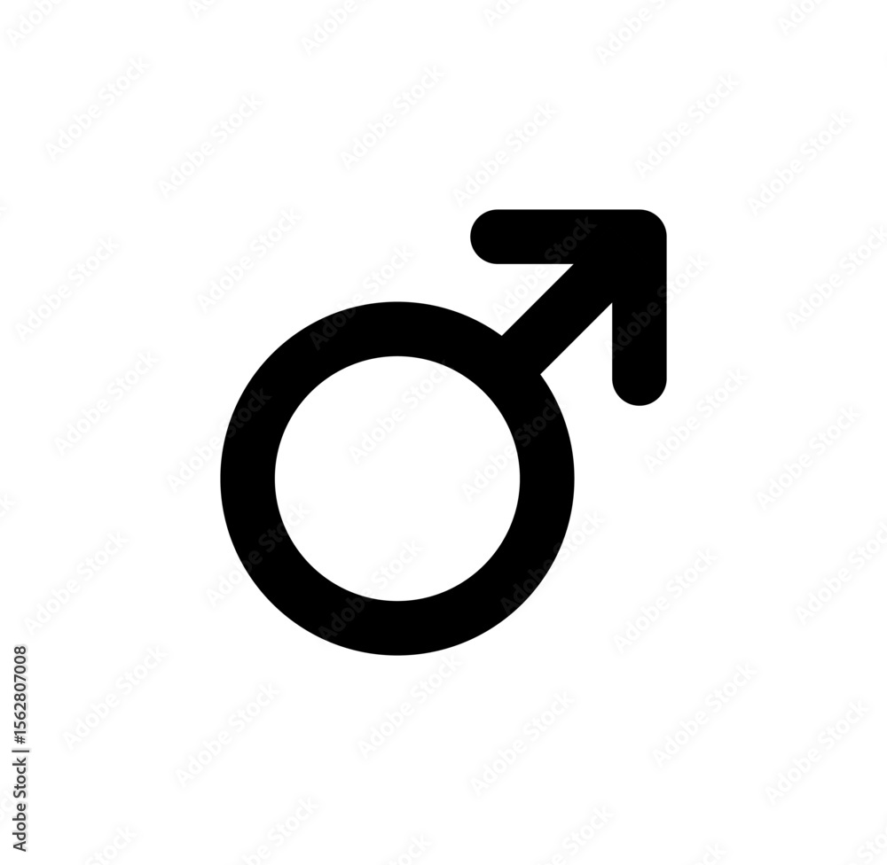 Poster simple and minimalist icon of a sign or symbol of masculinity or man with rounded edges.
