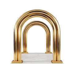 Fototapeta premium A gold archwayi on transparent background