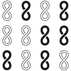 Graphic representation of infinity symbols, showing a timeless design for mathematics, science and artistic expressions
