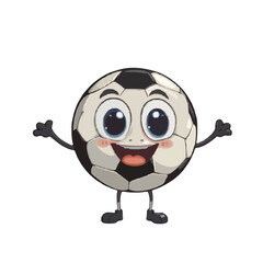 Naklejka premium Cute Cartoon Soccer Ball Character with Happy Face