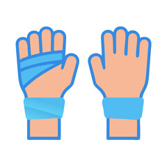  Durable Hand Wraps for Effective Boxing Training. Design of Fitness and Gym Icons.