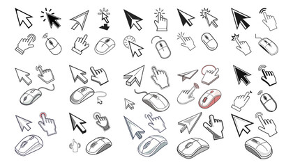Flat design mouse cursor set