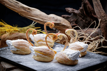 Tea party dessert Swan Durian Pastry