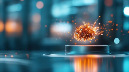 Futuristic Technology Illustration with Abstract Energy and Light Effects