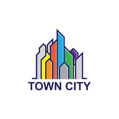 TOWN CITY LOGO. Property Logo Design. Property logo template vector design illustration. Building business logo. Building Icon Property. Real Estate logo design.
