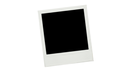 Retro style instant photo frame isolated PNG with Transparent Background