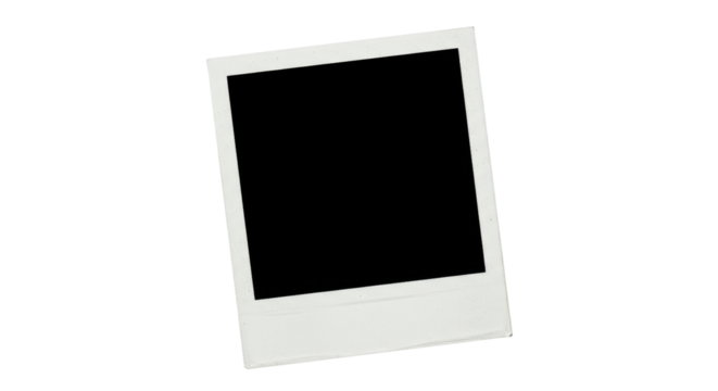 Retro style instant photo frame isolated PNG with Transparent Background