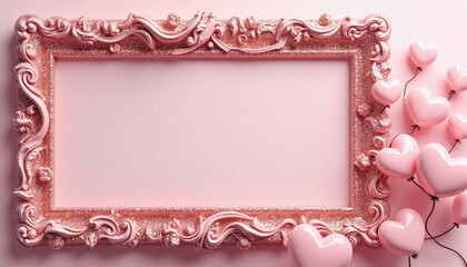 pink frame with roses