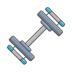  Multi-Grip Powerlifting Bar for Strength Training. Design of Fitness and Gym Icons.