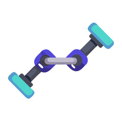  Durable Multi-Grip Bar for Effective Powerlifting. Design of Fitness and Gym Icons.