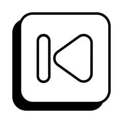 Skip Backward Icon in Line Style