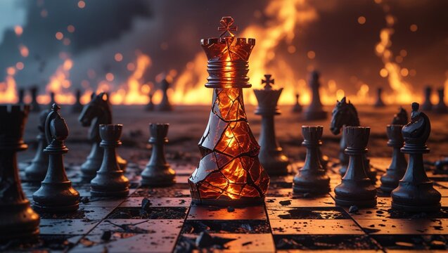 Fiery Chess Endgame A King's Demise in Flames
