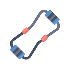  Versatile Resistance Tube Trainer. Design of Fitness and Gym Icons.