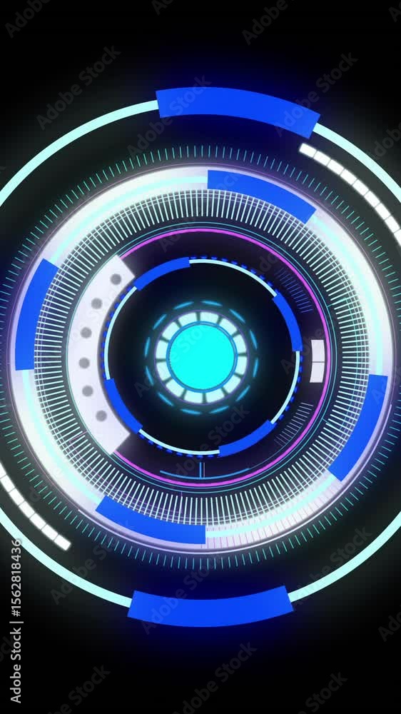 Poster animation of scope scanning over black background