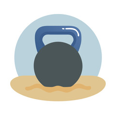  Effective Sand Kettlebell Design. Design of Fitness and Gym Icons.