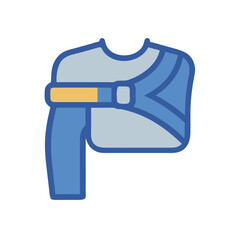  Durable Shoulder Support Brace Icon. Design of Fitness and Gym Icons.