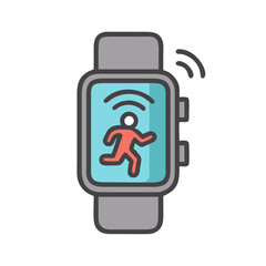  Wearable Gym Tracker for Activity Monitoring. Design of Fitness and Gym Icons.