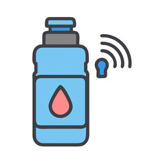 Hydration Reminder Bottle for Fitness Tracking. Design of Fitness and Gym Icons.