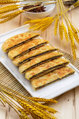 Delicious Tang shortbread on a white porcelain plate
